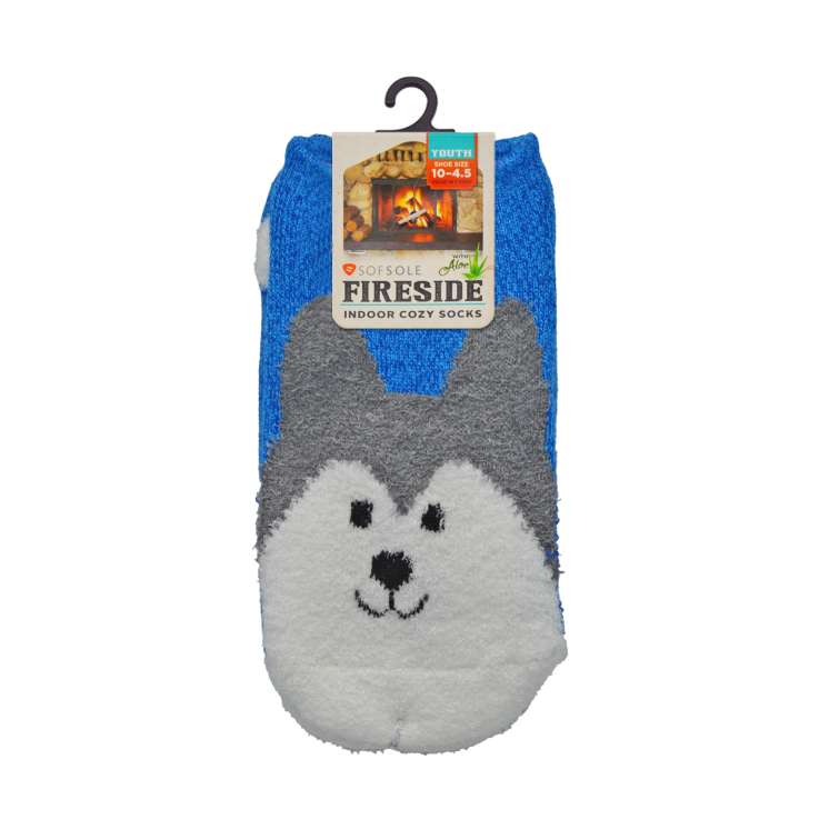 Sof Sole Youth Fireside Indoor Cozy Socks (Size: 10-4.5) – Husky Dog