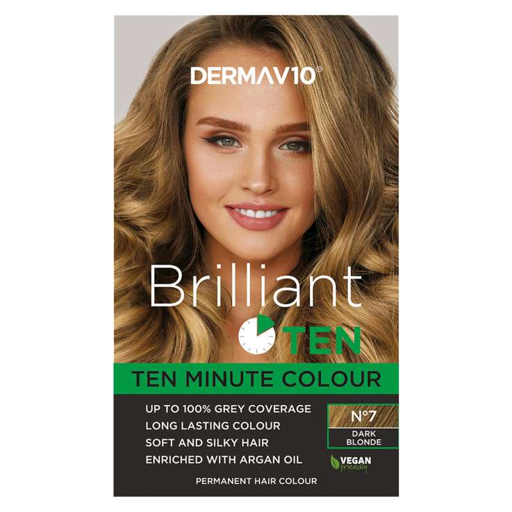 Derma V10 Brilliant Ten Permanent Hair Colour - No.7 Dark Blonde