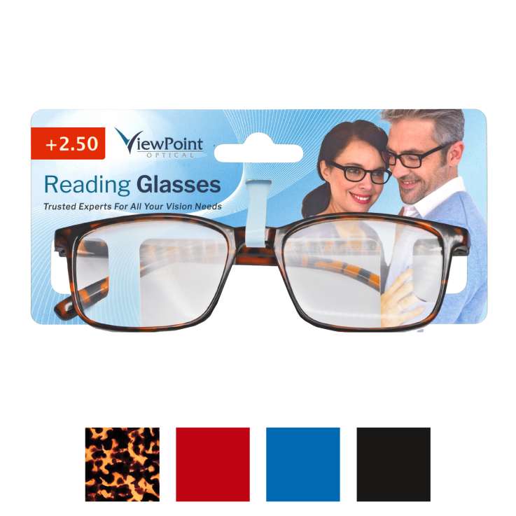 ViewPoint Optical Unisex Reading Glasses +2.50 - Assorted Colours