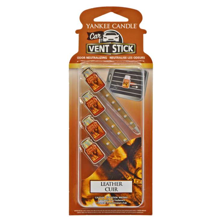 Yankee Candle Vent Stick Air Freshener 4 Pack - Leather