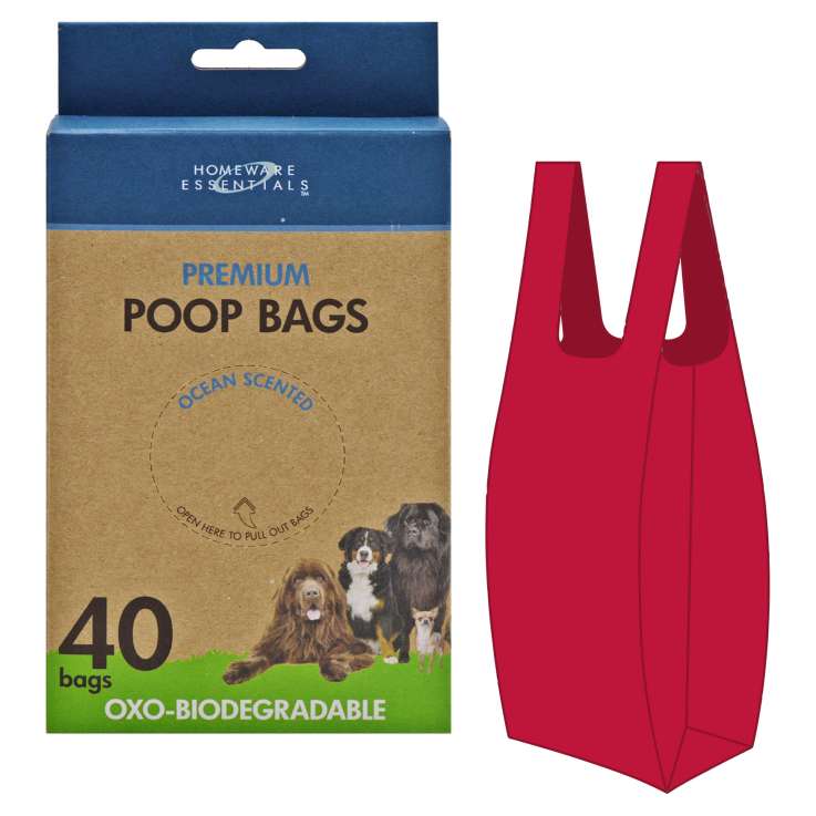 Homeware Essentials Oxo-Biodegradable PREMIUM Scented Poop Bags 40 Pack