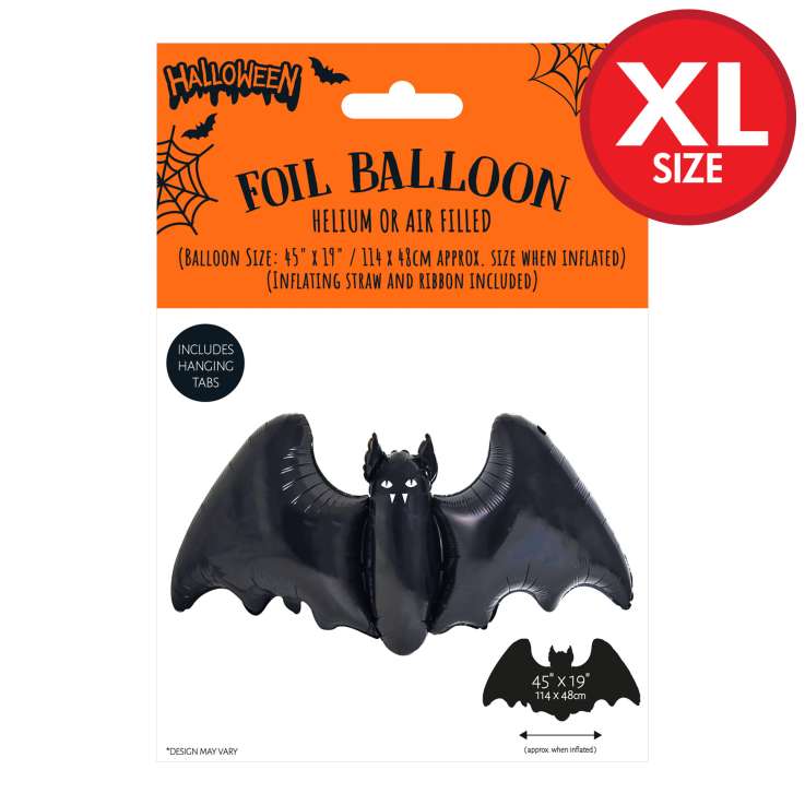 Halloween Foil Balloon (45" x 19") - Bat