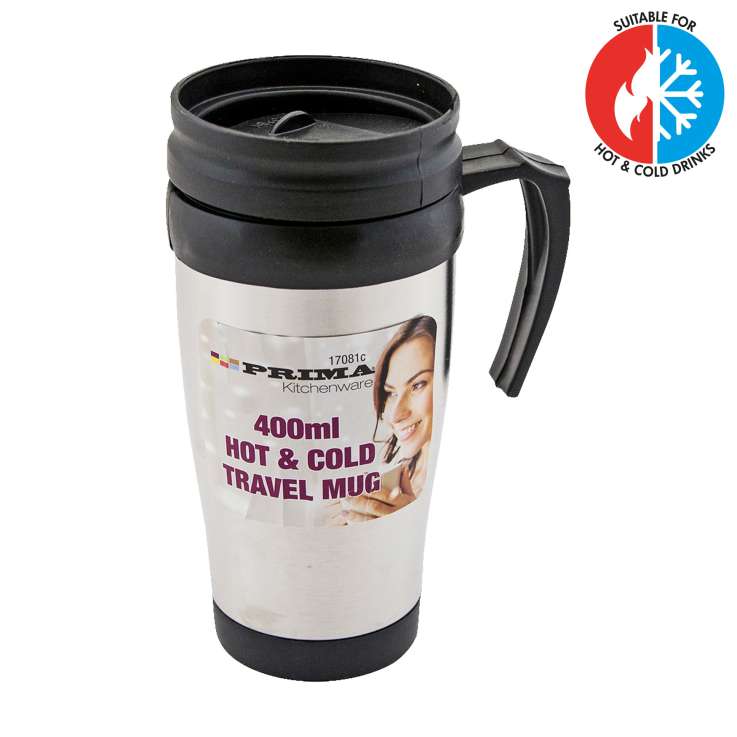 Prima Stainless Steel Hot & Cold Travel Mug (400ml)