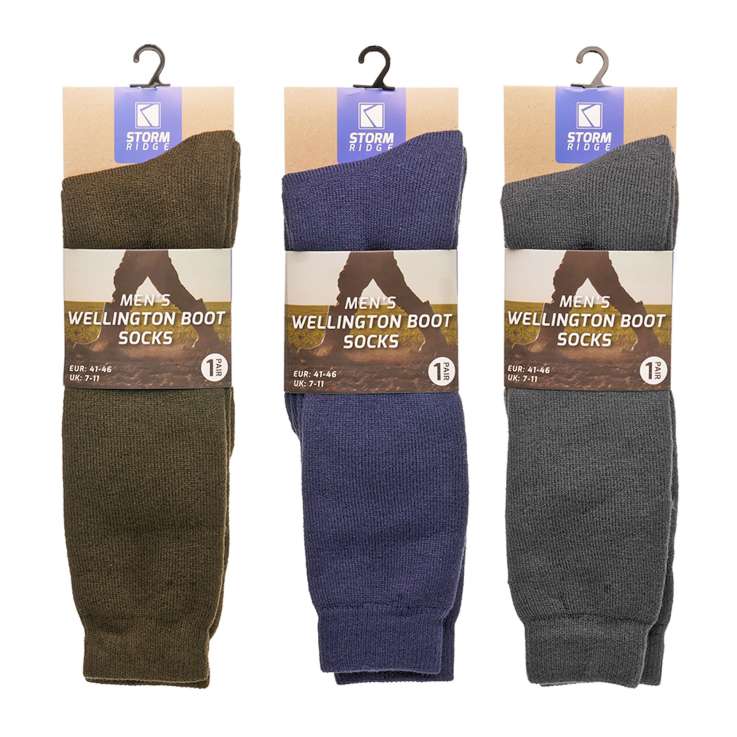 Storm Ridge Men's Wellington Boot Socks (Size: 7-11)