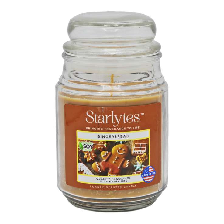 Starlytes Glass Jar Scented Candle (510g) - Gingerbread