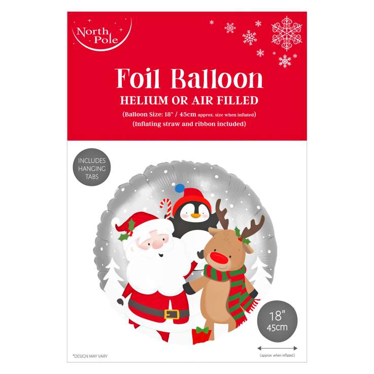 18" Foil Balloon - Santa & Friends