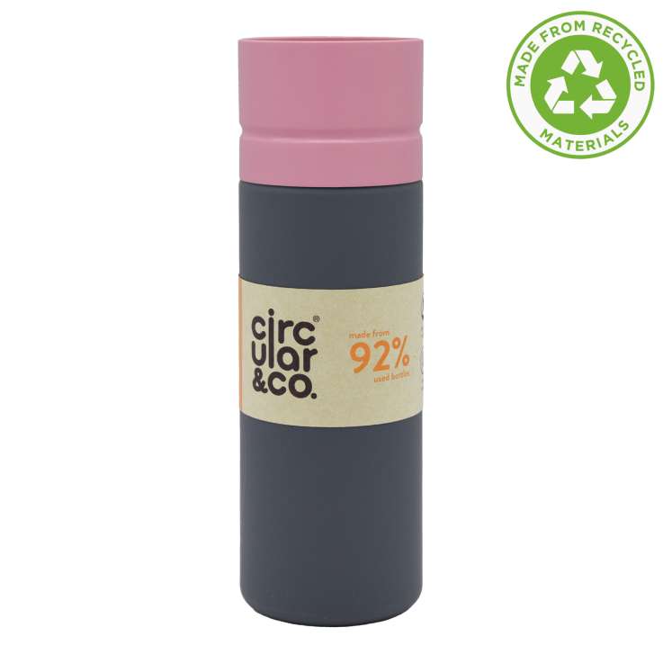 Circular&Co. Reusable Water Bottle (600ml) - Pink/Grey