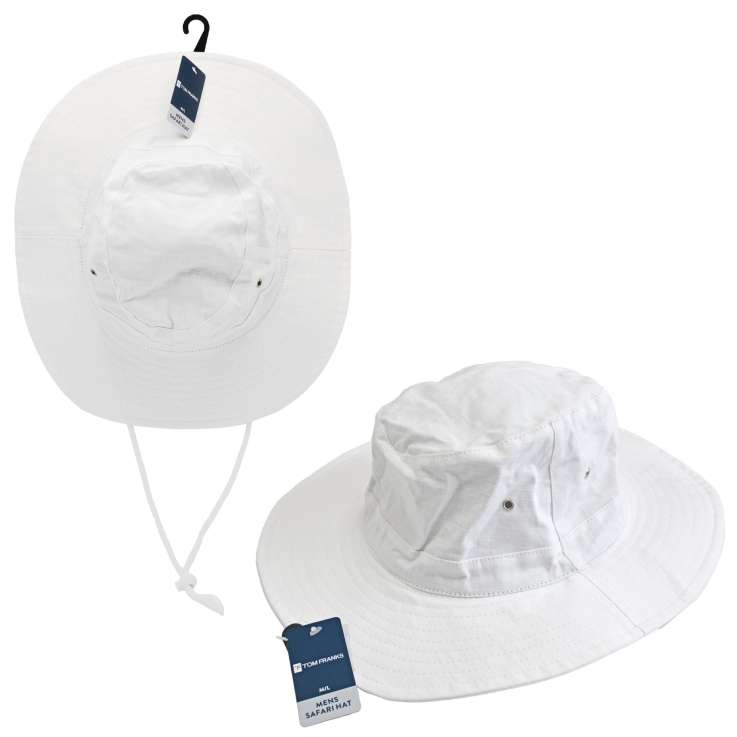 Tom Franks Men’s White Safari Hat - Assorted Sizes