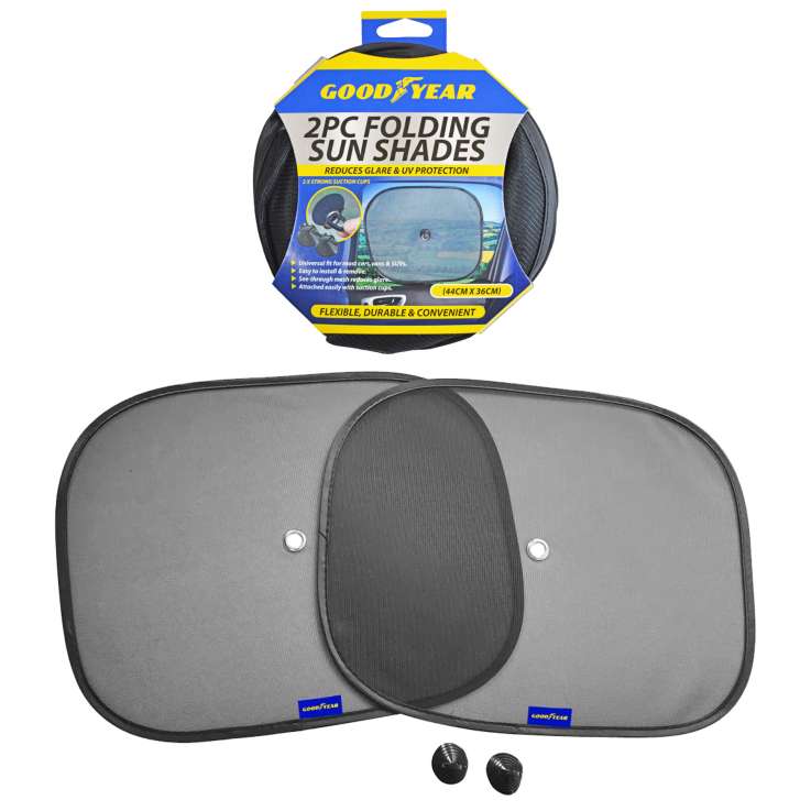 Goodyear Folding Sun Shades (44cm x 36cm) 2 Pack