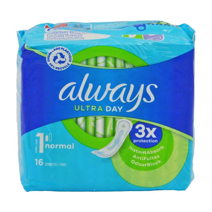 Always Ultra Day Sanitary Pads 16 Pack - Normal