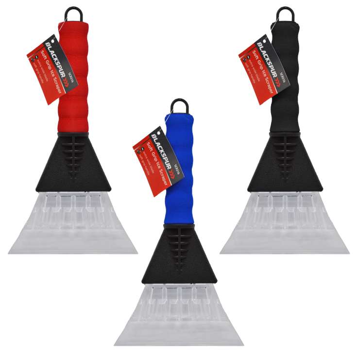 Blackspur Ice Scraper with Soft Grip - Assorted Colours