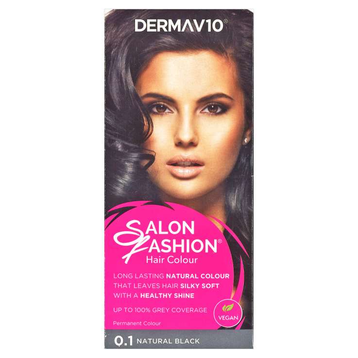 Derma V10 Salon Fashion Hair Colour - 0.1 Natural Black