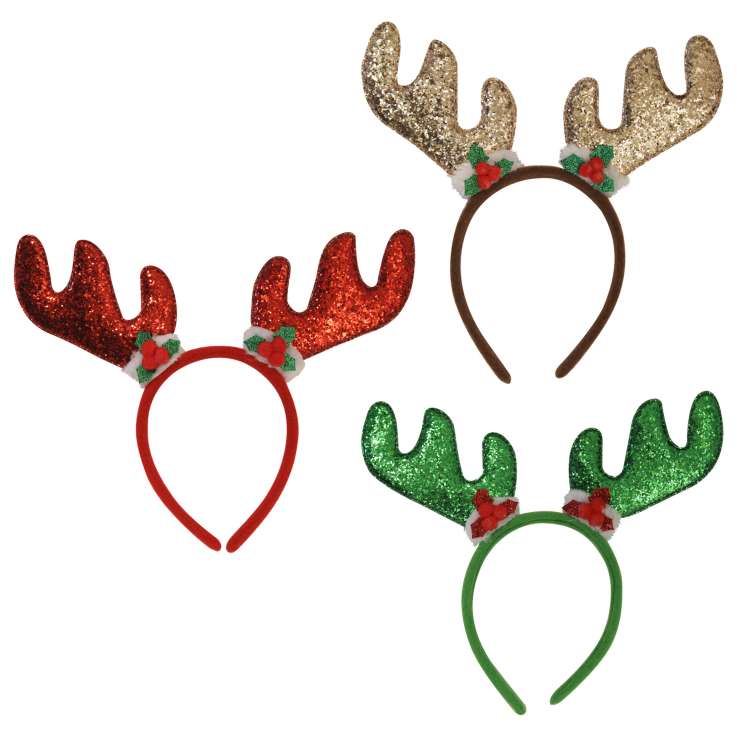 Sequin Antler Headbands - Assorted Colours