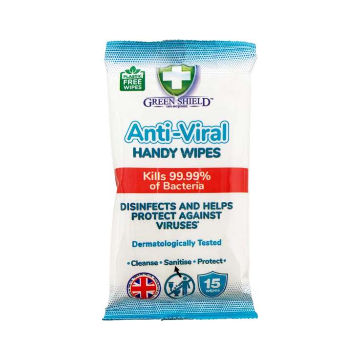 Green Shield Anti-Viral Handy Wipes 15 Pack