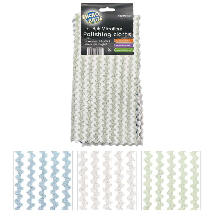 Microbrite Microfibre Polishing Cloths (30cm x 30cm) 3 Pack