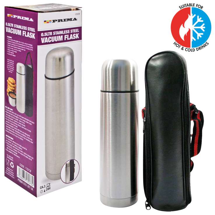 Prima Stainless Steel Flask (500ml) with Carry Case