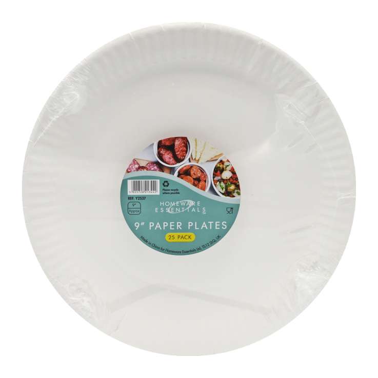 Homeware Essentials (9") Paper Plates - 25 Pack