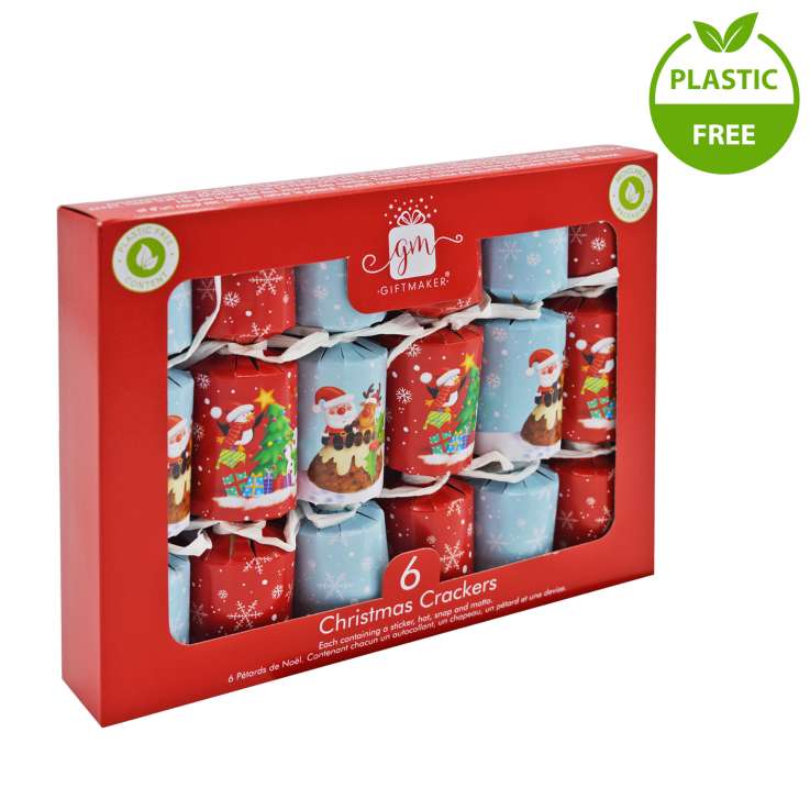 Giftmaker Christmas Crackers (6") 6 Pack - Santa & Friends