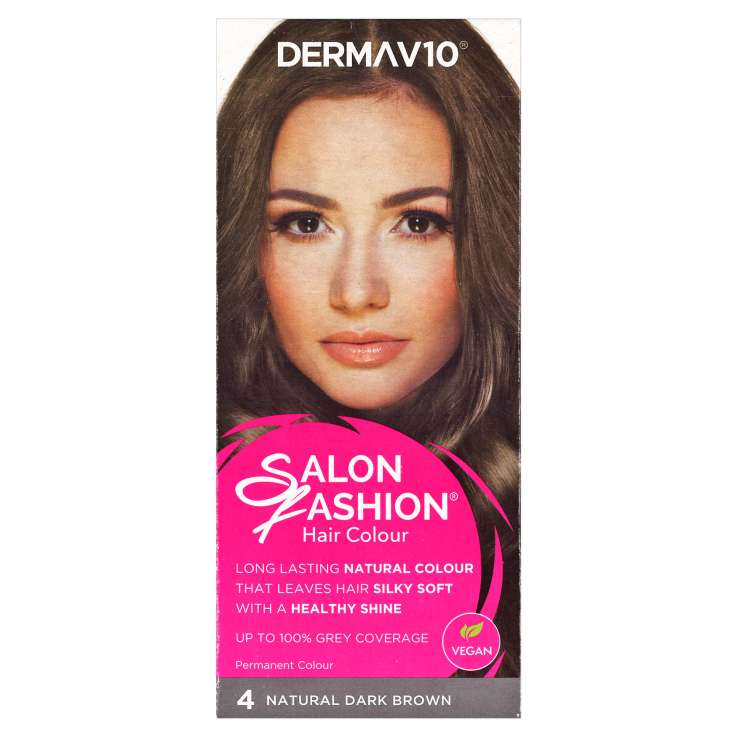 Derma V10 Salon Fashion Hair Colour - 4 Natural Dark Brown