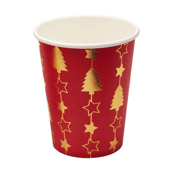 Paper Cups (8oz) 8 Pack - Dazzling Christmas