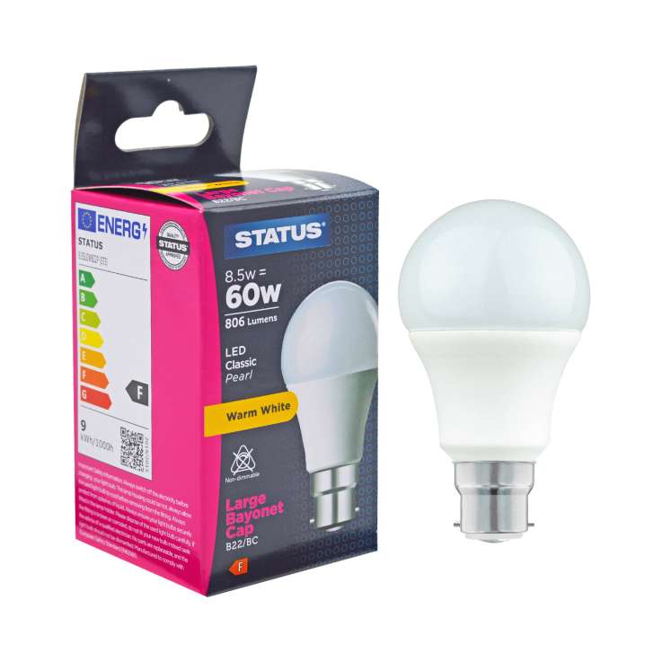 Status LED Classic Light Bulb (8.5w=60w) Bayonet (B22)