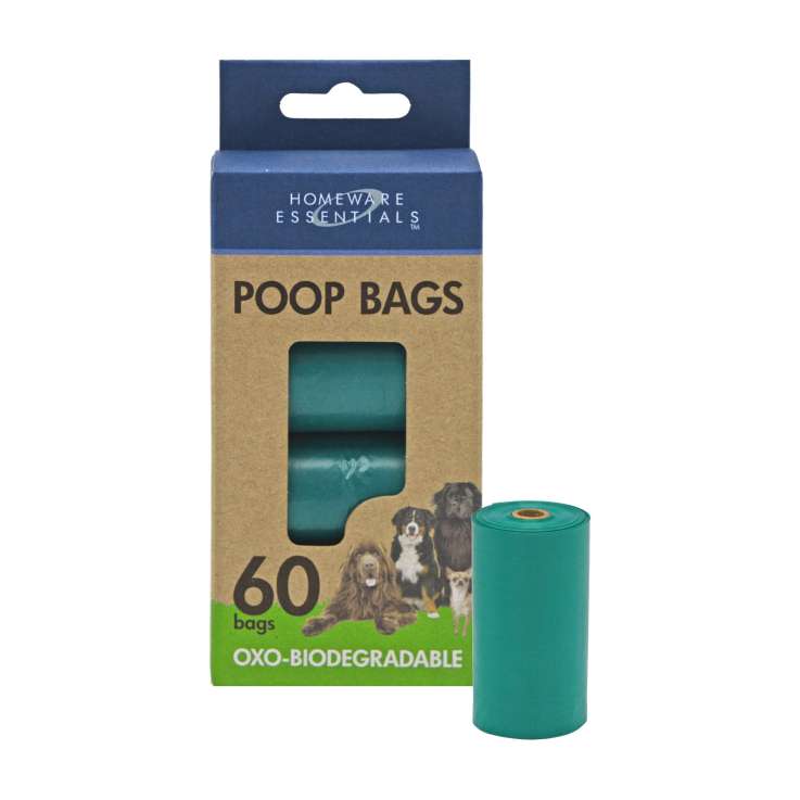 Homeware Essentials Oxo-Biodegradable Poop Bags (4 Rolls x 15 Bags)