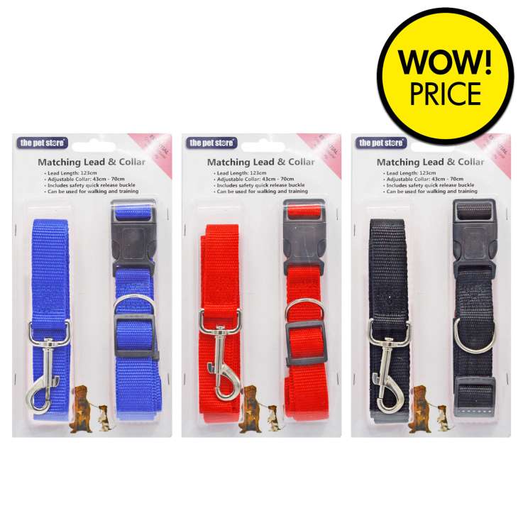 The Pet Store Matching Lead & Collar - Assorted Colours