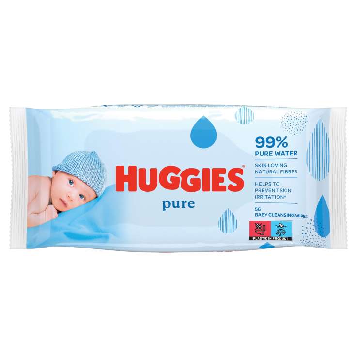 Huggies Pure Fragrance Free Baby Wipes (56 Pack)