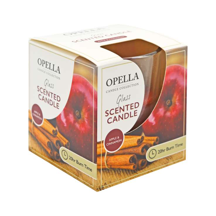 Opella Scented Glass Candle - Apple & Cinammon