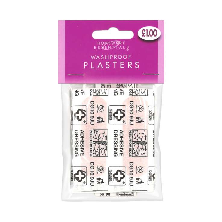 Homeware Essentials Washproof Plasters 20 Pack (HE06) - Assorted Sizes