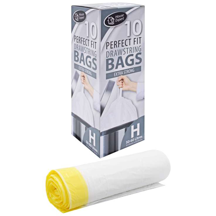 Extra Strong Drawstring Swing Bin Liners (50-60L) - Roll of 10