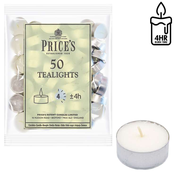 Price's Tealights 50 Pack - Non-Fragranced