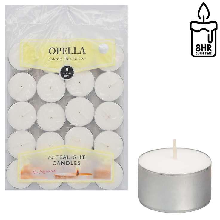 Opella Tealights 20 Pack - Non-Fragranced