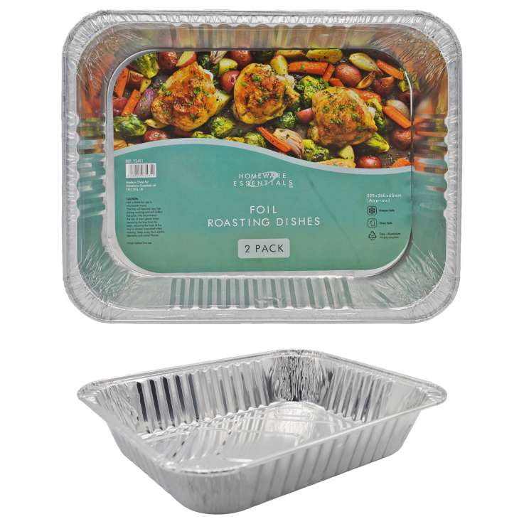 Homeware Essentials Foil Roasting Dishes (32.5cm x 26cm) 2 Pack