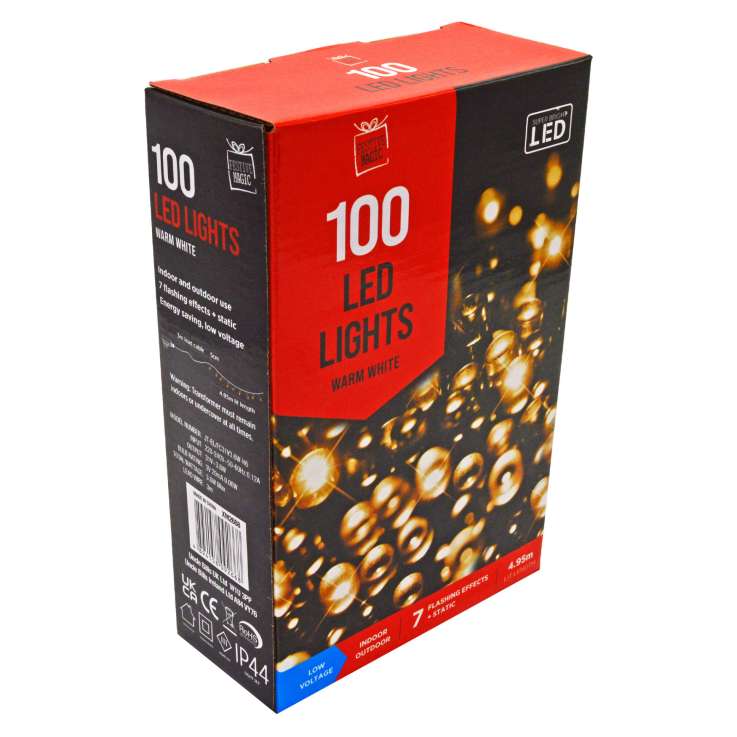 100 LED Lights (4.95m) - Warm White