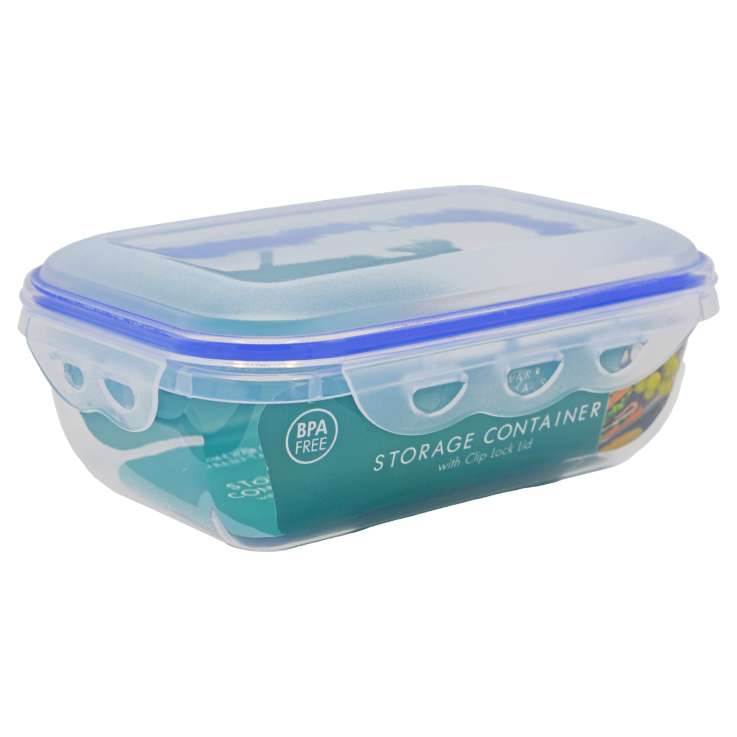 Homeware Essentials Storage Container with Clip Lock Lid (1300ml)