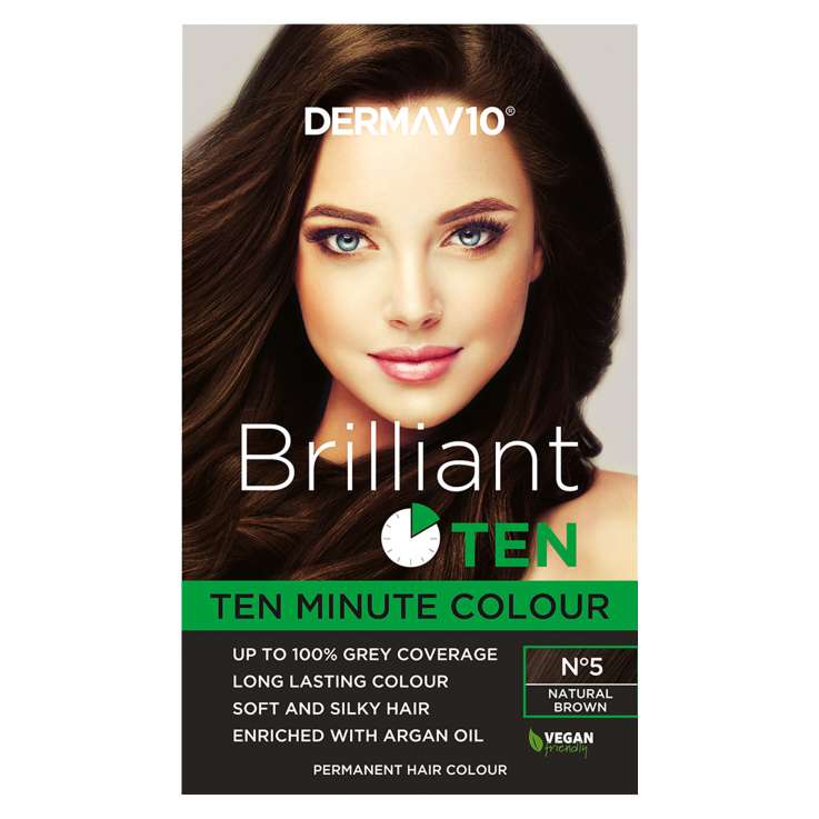 Derma V10 Brilliant Ten Permanent Hair Colour - No.5 Natural Brown