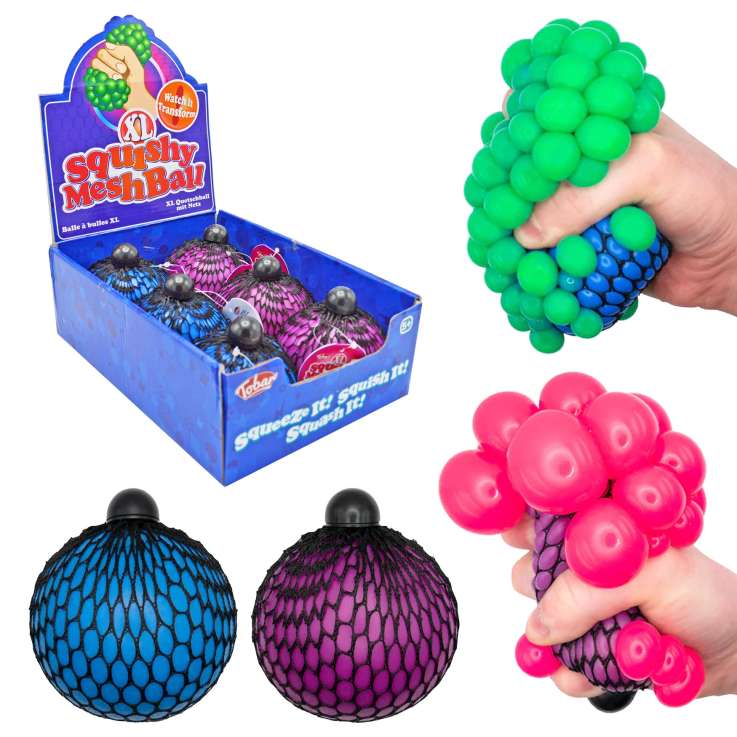 XL Squishy Mesh Ball 9cm - Neon