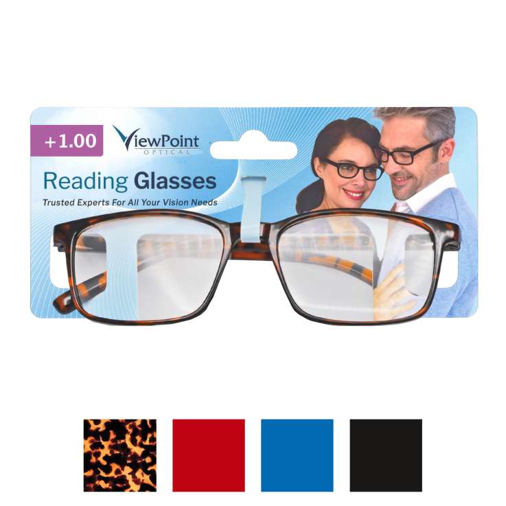 ViewPoint Optical Unisex Reading Glasses +1.00 - Assorted Colours