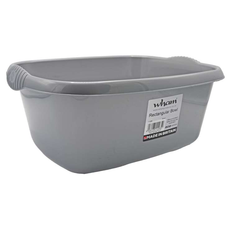 Wham Rectangular Washing Up Bowl (39cm) - Silver