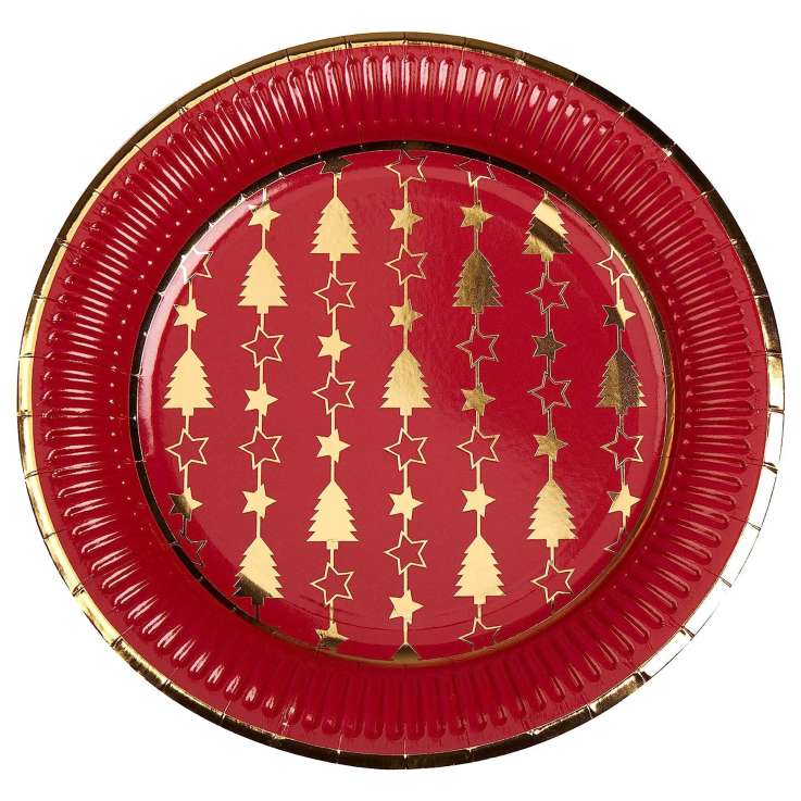 Paper Plates (9”) 8 Pack - Dazzling Christmas