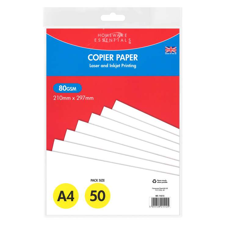 Homeware Essentials A4 Copier Paper 80gsm (50 Sheets)