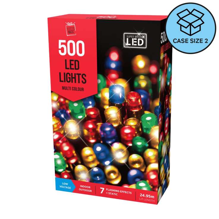 500 LED Lights (24.95m) - Multi-Coloured