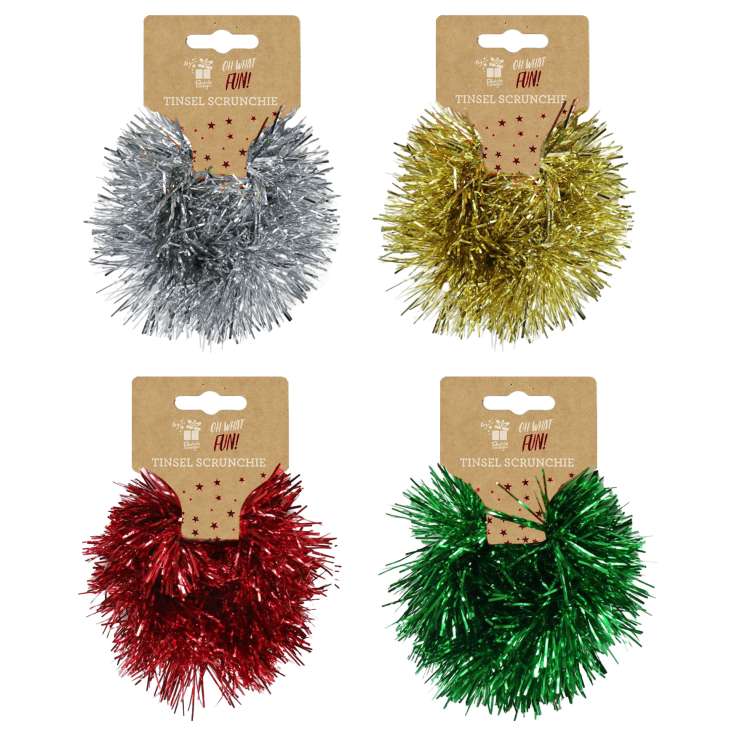 Tinsel Hair Scrunchie - Assorted Colours