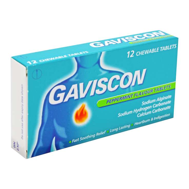 Gaviscon Tablets 12 Pack - Peppermint