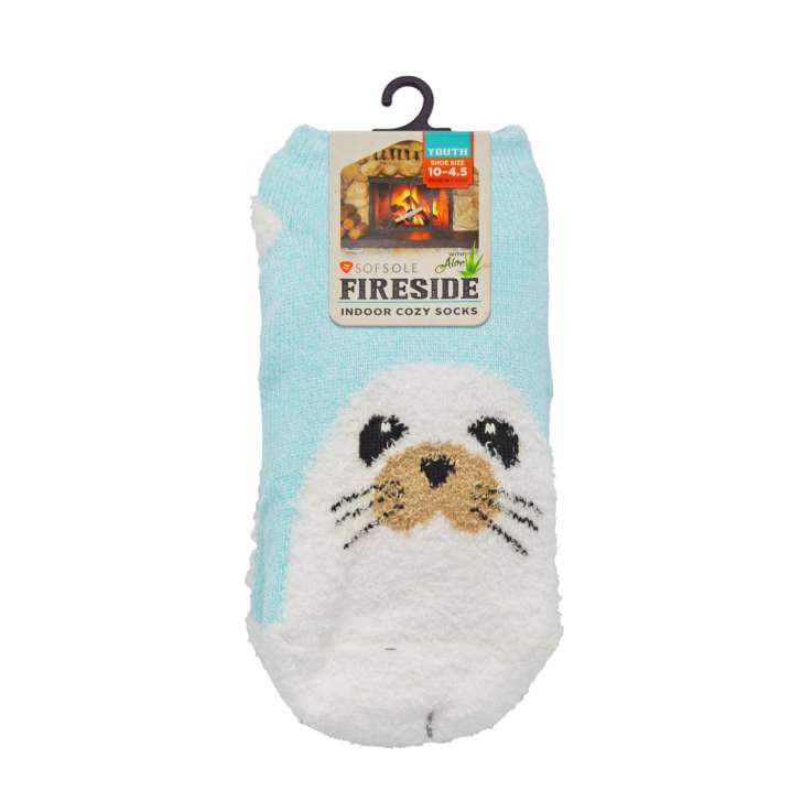 Sof Sole Youth Fireside Indoor Cozy Socks (Size: 10-4.5) – Seal