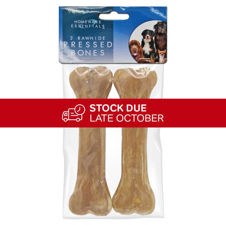 Homeware Essentials Rawhide Pressed Bones (Approx 140g/15cm) 2 Pack