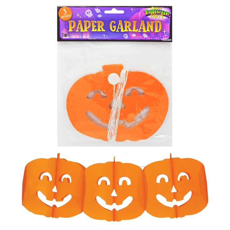 Halloween Paper Garland Decoration (3M) - Pumpkin