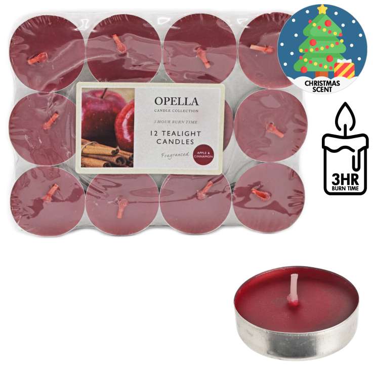 Opella Tealights 12 Pack - Apple & Cinnamon