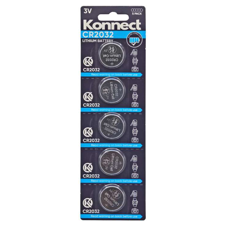 Konnect 3V Batteries 5 Pack - CR2032